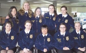 Members of the Cedarcrest High School FFA Floral Design team are