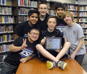 Tolt students who won Best in State in the Verizon Innovative App Challenge are