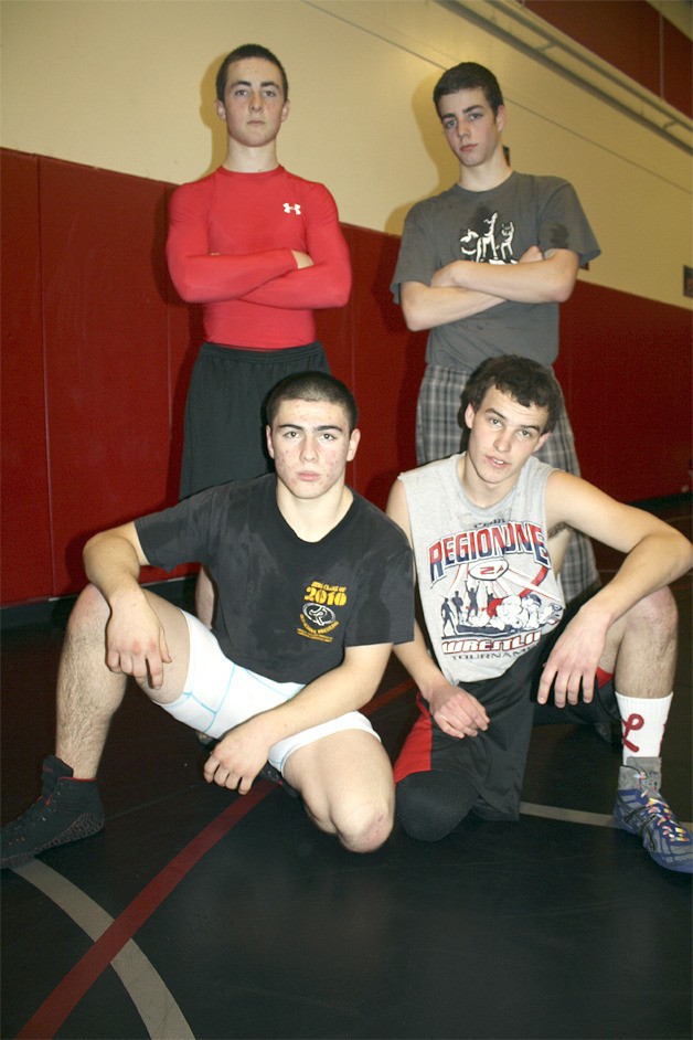 Seniors on the Red Wolves wrestling team: Top