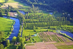 The Snoqualmie River curves by Jubilee Farm near Carnation in this view from Carnation-based aerial photographer Gabhan Berry. He’s flown over the Valley