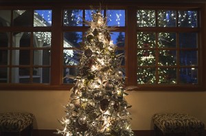 Inside and outside Christmas trees light up the Salish Lodge and Spa in Snoqualmie.