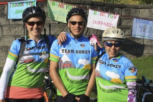 Cyclists Rebecca Long