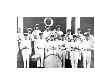The Snoqualmie Valley Band assembles at the Snoqualmie Falls Community Hall in this photo