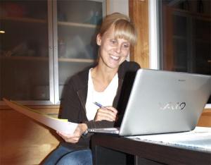 Helping at a phone bank