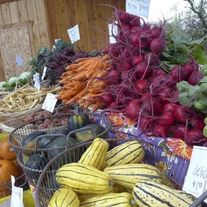 Colorful autumn produce at the Carnation Farmer's Market.