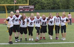 Members of the Cedarcrest High School Class of 2013 PowderPuff team
