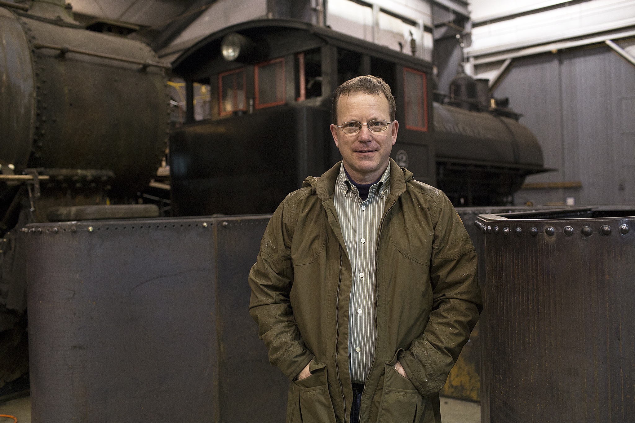 File Photo Richard Anderson gives a tour of the Northwest Railway Museum’s Train Shed building in 2015. He has been named Grand Marshal for Railroad Days this year.