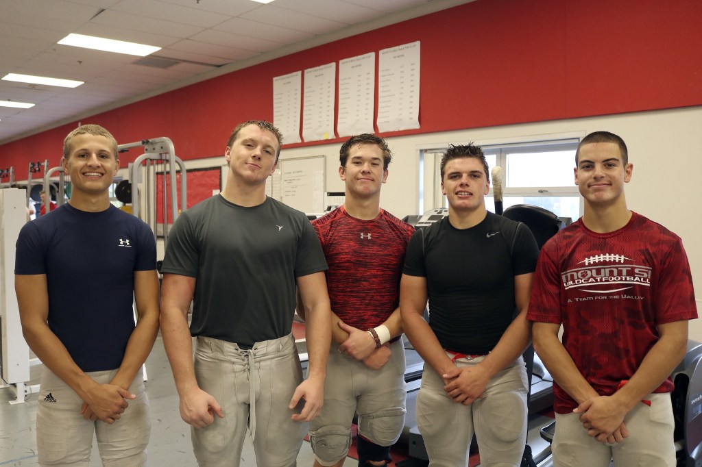 Evan Pappas/Staff PhotoMount Si’s Varsity Football captains. From left: Zeke Barden