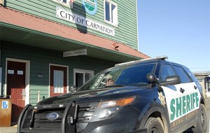 Deputy Scott Allen’s patrol car is one of many seen in Carnation since King County began coverages of the city in January.