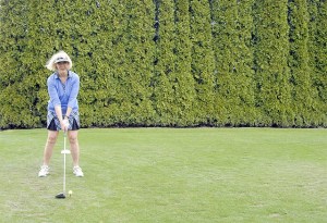 Terney prepares to tee off.
