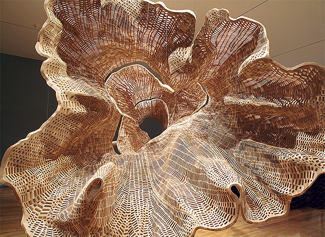 'Middle Fork' is the sculpture created from plaster casts of a 140-year-old tree growing in North Bend.