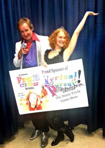 Game show hosts Peter Cook and Rochelle Wyatt cook up music