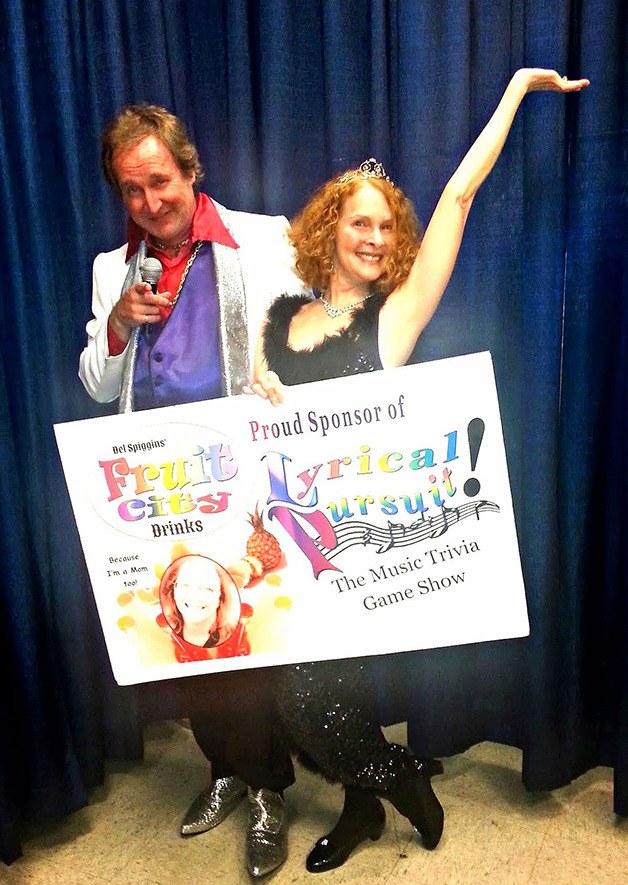 Game show hosts Peter Cook and Rochelle Wyatt cook up music