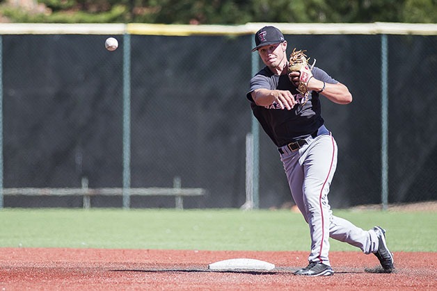 Mount Si grad and Texas Tech shortstop Tim Proudfoot throws during practice in Lubbock