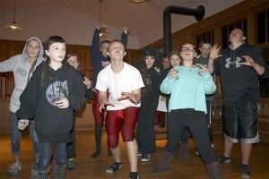 Snoqualmie’s Night on a Dark Trail participants work on their werewolf moves. Pictured are Rachel Lang