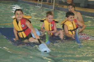 Making their way across the Si View Pool