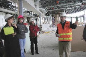 On a tour of the half-complete Technical Glass building in Snoqualmie Business Park