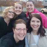 Courtesy Photo                                Leslie Beck, Amye Godsey, Sarah Field, Dr. Rebecca Dale and Tamara Nassar, all staff at Snoqualmie Valley Eyecare, pose for a team photo outside the Seattle King County Clinic, held last weekend at the Key Arena in Seattle.