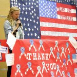 Evan Pappas/File Photo                                 Lauren Kremer spoke during the 2015 Snoqualmie Elementary School Veterans Day assembly.