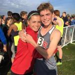 Hannah and Joe Waskom, the two highest placing Mount Si students in their respective races, after the awards ceremony. (Courtesy Photo)