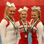 Courtesy Photo                                Mount Si Cheerleaders who were named to the All State team, pictured from left, are Halle Nicholson, Abby Mandella and Annie Bluher.