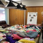 Mount Si Senior Center&rsquo;s Yarn Therapy Group and the American Legion Auxiliary made clothing for the children and families of veterans. (Evan Pappas/Staff Photo)