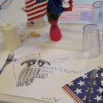 Placemats decorated by students from a local elementary school were part of the festive table arrangements at the Sno-Valley Senior Center&rsquo;s Veterans Day breakfast Friday.