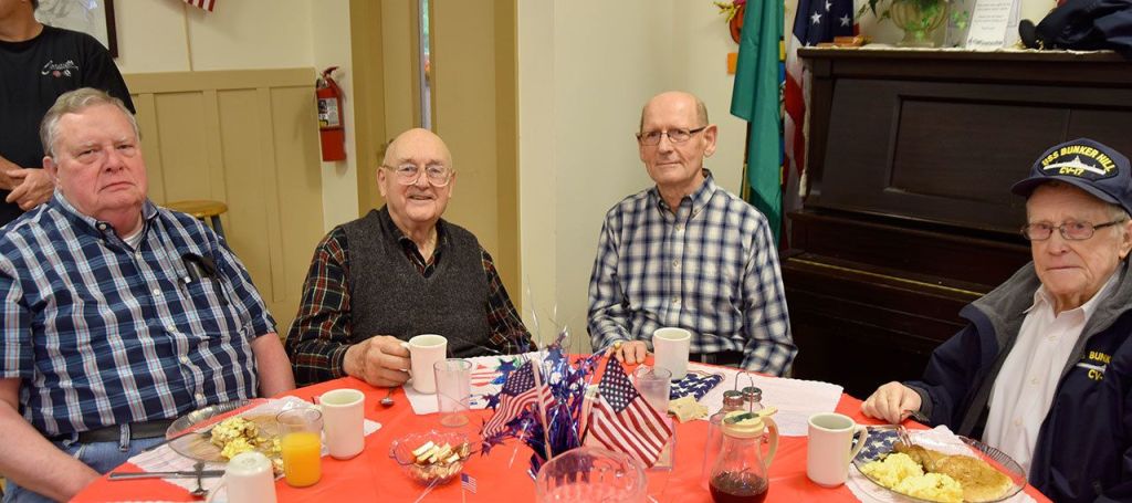Some of the honorees at last Friday&rsquo;s Veterans Day breakfast were, from left: Russ Beighley, Air Force; Frank Mitter, Air Force; Herb Altmann, Army; and Al Rush, Navy.