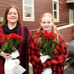 Diane and Ava Lindstrand of North Bend arrived in Carnation on Veterans Day with roses to present, along with their thanks, to veterans following the breakfast.