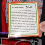 A card identifies each mannequin at the Snoqualmie Valley Food Bank open house. They served as visual representations of actual food bank clients.                                Carol Ladwig/Staff Photo