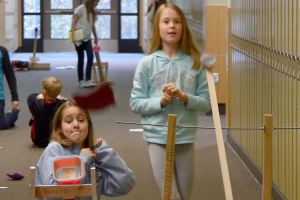 Hang time vs. distance: Twin Falls students fling beanbags for science