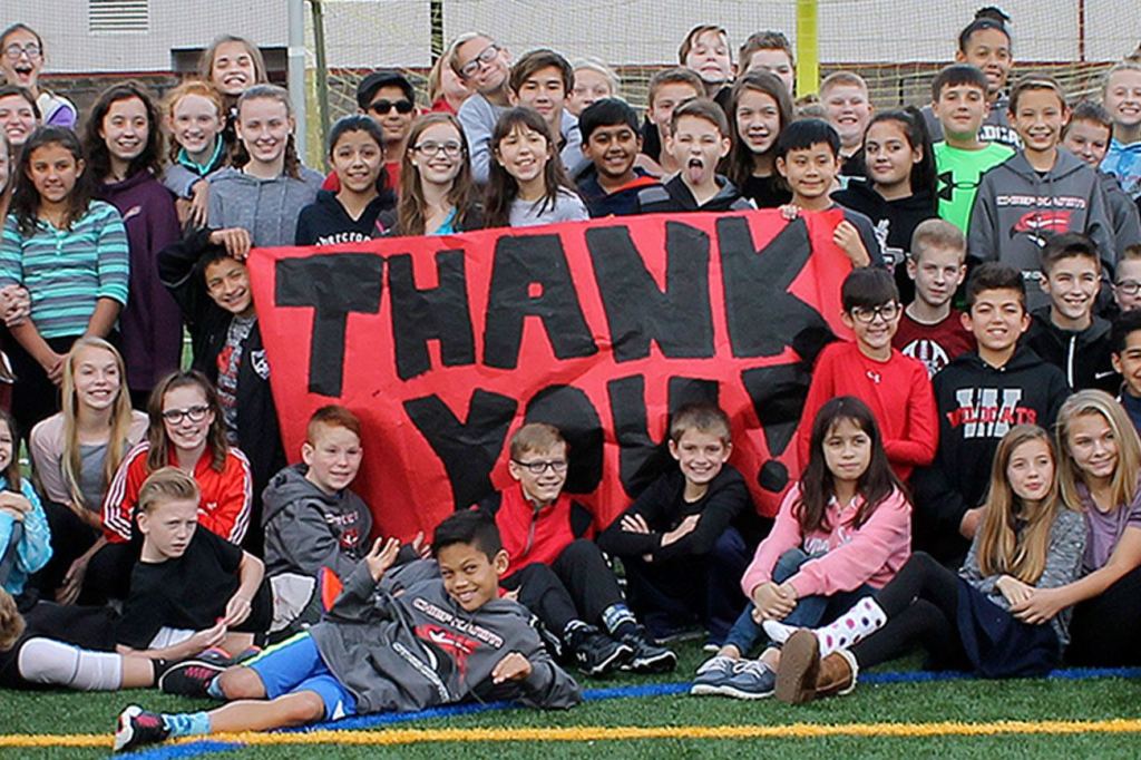 School district, soccer association, celebrate completion of Chief Kanim soccer field project