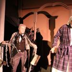 Ed Benson, playing the ghost of Jacob Marley, appears to Gary Schwartz, playing Ebenezer Scrooge. (Evan Pappas/Staff Photo)