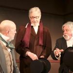 Two solicitors, played by Craig Ewing and Robert J. Lee, come to Ebenezer Scrooge asking for donations. (Evan Pappas/Staff Photo)