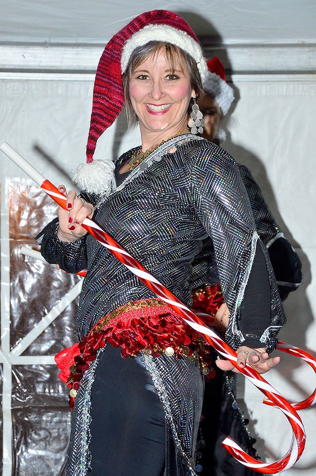 Jill Massengill dances in the holiday performance of Veils of the Nile at North Bend&rsquo;s tree lighting Dec. 3.                                Mary Miller Photo