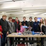 Team Catastrophe, from left, Matthew Chow, Hans Johnson, Davis Sauer, Peter Smith, Shohini Ghosh, Liam Cole, Devin Dolecki, Benjamin Swanzey, Kaley Hedrick, Kenneth Lynch, Donavan See. (Evan Pappas/Staff Photo)