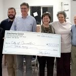 King County Councilwoman Kathy Lambert, representing District 3, presented a check to the Carnation City Council Dec. 6, for parks. Pictured from left, are Carnation City Councilors Kim Lisk and Dustin Green, Mayor Jim Berger, Councilwoman Kathy Lambert, and Councilors Lee Grumman and Fred Bereswill.                                Courtesy Photo