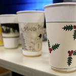 Creative student project supports food bank: Mount Si graphic designers design fundraiser coffee sleeves