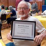 This summer, Art was presented a Rise and Shine award for his volunteerism at the Snoqualmie Valley Community Network&rsquo;s annual awards breakfast.                                Courtesy Photo