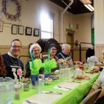 Event sponsors, senior center staff, and attendees, from left, Marlee Drew, Dan Drew, John Moore, Mairi Brooks, Terry Beedle, Mike Ethredge and Caroline Kogan. (Evan Pappas/Staff Photo)