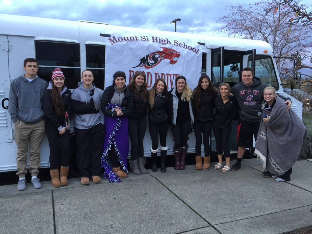 Mount Si students held their first &ldquo;Fill the Truck&rdquo; event at the Snoqualmie Ridge IGA.                                Courtesy Photo