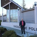 Snoqualmie Police Chief Perry Phipps began his first week of work at the Snoqualmie Police Department Jan. 9, with help from Interim Chief Jim Schaffer during the transition period. (Evan Pappas/Staff Photo)