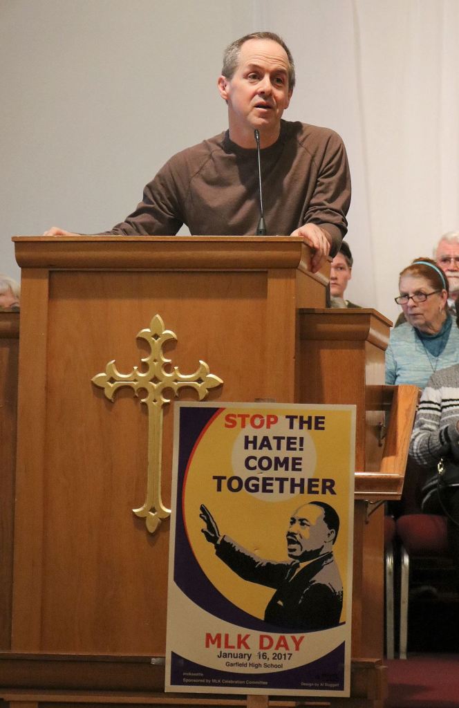 Washington State Poet Laureate Tod Marshall spoke at the Snoqualmie United Methodist Church&rsquo;s &ldquo;Live the Change we Seek&rdquo; Martin Luther King Jr. Day event, Jan. 16.                                Evan Pappas/Staff Photo