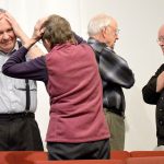Participants attempt to mimic each other in an empathy-building exercise introduced as part of the Martin Luther King Day celebration Jan. 16 in Snoqualmie.                                Mary Miller Photo
