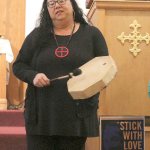 Suzan Zoey opened the event by performing a song with in both the Samish and English languages.                                Evan Pappas/Staff Photo