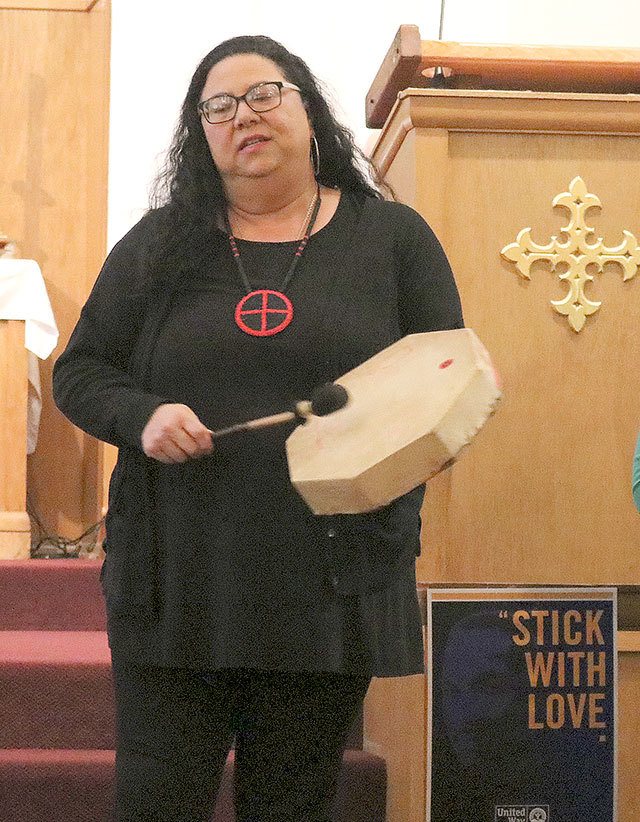 Suzan Zoey opened the event by performing a song with in both the Samish and English languages.                                Evan Pappas/Staff Photo