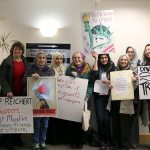 From left: Nancy Lehman, Valerie Mantz, Roohi Wani, Sadia Syed, Elizabeth Maupin, Uzma Shafique, Thea Levkovitz, Aisha Shafique and Susan Zoey. (Evan Pappas/Staff Photo)