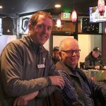 Nate Smith, executive director of the SNoqualmie Valley YMCA, speaks with Snoqualmie Historian Dave Battey at Ana&rsquo;s Mexican Family Style Restaurant. (Evan Pappas/Staff Photo)