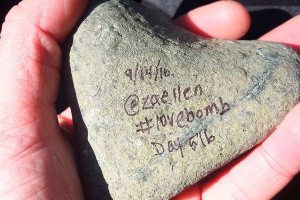 North Bend artist spreads love with heart-shaped rocks