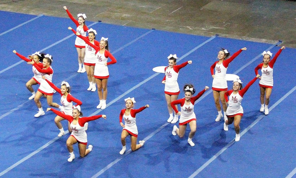 Mount Si&rsquo;s Silver cheer team placed third at state in the Medium Non-Tumbling division. Courtesy Photo